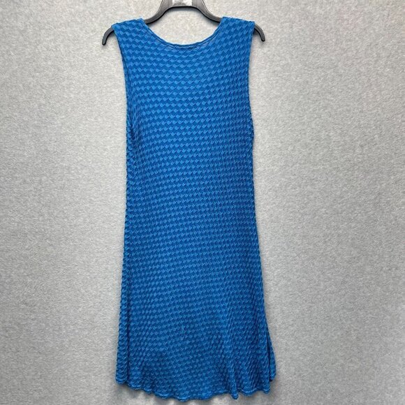 Cut Loose Textured Tank Dress Womens Medium Blue Stretch Comfort - Picture 4 of 14